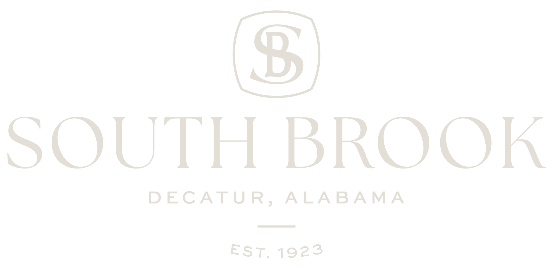 South Brook Decatur Alabama Full logo Full logo for new neighborhood in Decatur, Alabama, South Brook