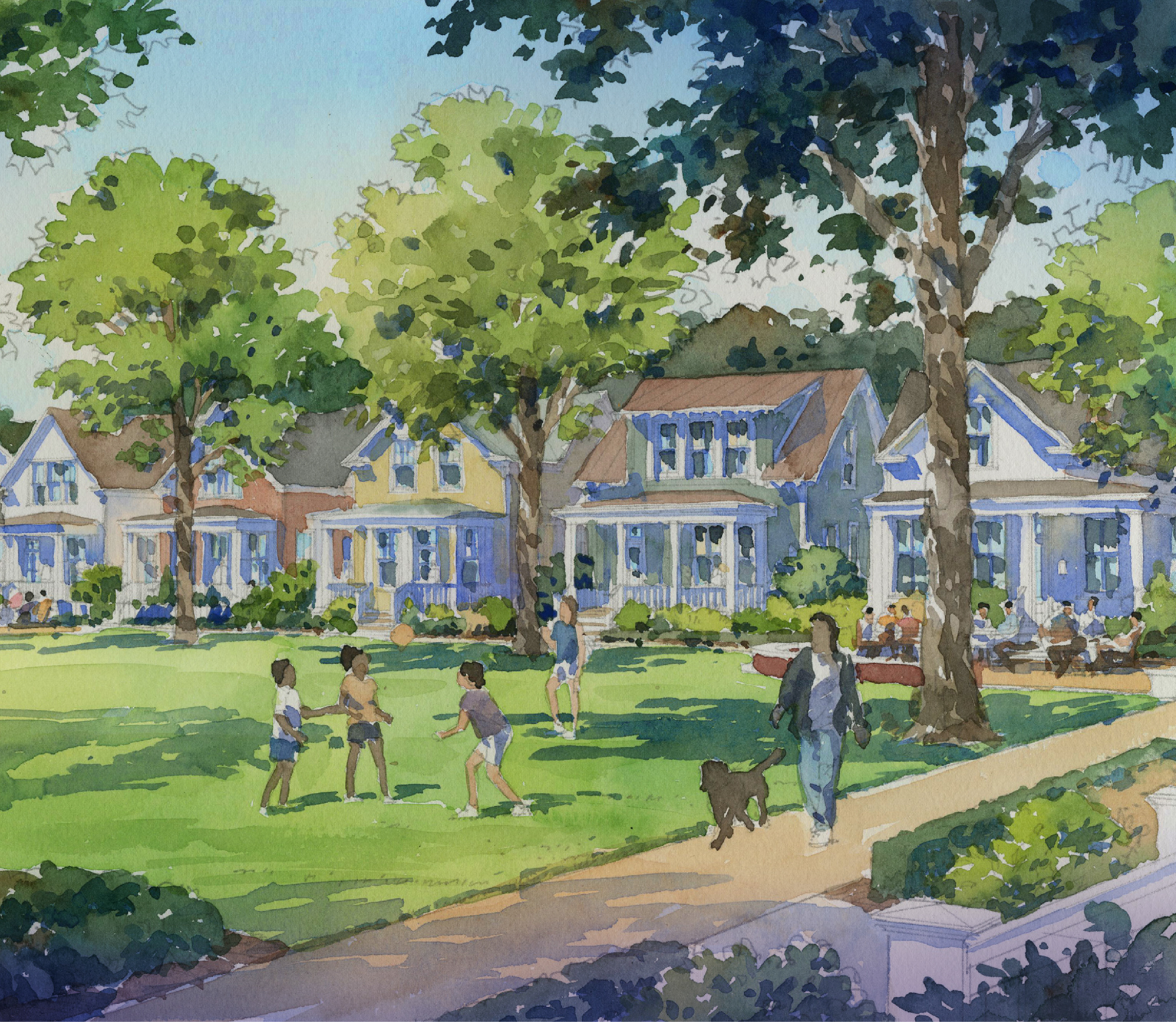 Graphic of children playing in a park in South Brook Alabama